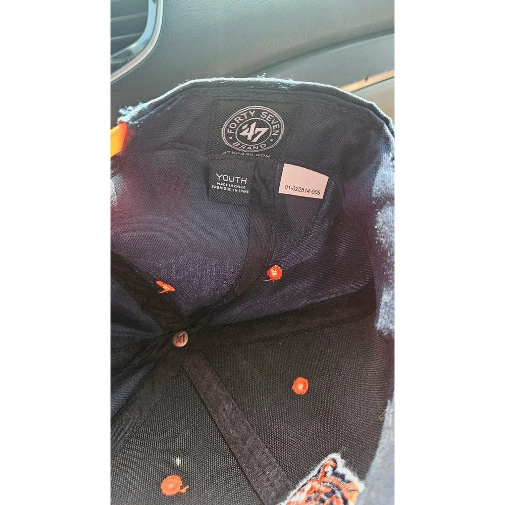 New Chicago Bears '47 Brand Youth Snapback Hat Navy Blue Orange NFL Flat Brim